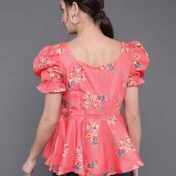 antaran Floral Print Top with Square-Neck image 4
