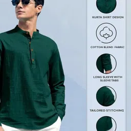 vida loca Men Slim Fit Short Kurta image 4
