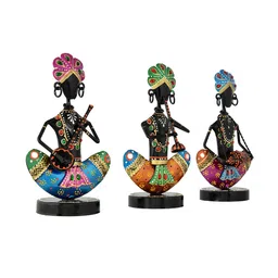 aapno rajasthan Set of 3 Abstract Rajasthani Musicians Showpiece Figurines image 4
