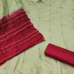 griva designer Women Embroidered Unstitched Dress Material image 4