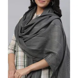 aurelia Women Striped Dupatta with Fringes image 4