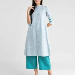 pink fort Wide-Leg Cotton Pants image 4