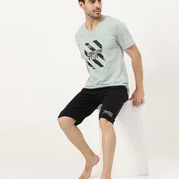 masculino latino Graphic Mens Lounge wear -Tshirts and Shorts Set image 4