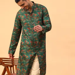 t tabard Printed Kurta with Mandarin-Collar image 4