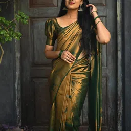 anjaneya sarees Zari Woven Banarasi Saree image 4