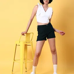 freehand Women Skinny Fit Corduroy Shorts image 4