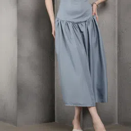 Shein High Yoke Waistband Flared Midi Skirt image 1