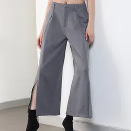 Shein Ankle Length Wide Leg Front Slit Pleated Pants-picture-38