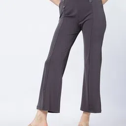 Shein Ankle Length Pintuck Boot Fit Pants With Buttons-image-29
