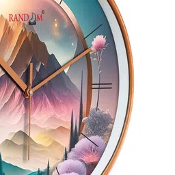 random Printed Non-Ticking Silent Analog Wall Clock image 4