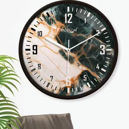 random Printed Non-Ticking Silent Analog Wall Clock image 4