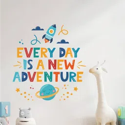jaamso royals Colorful 'EVERY DAY IS A NEW ADVENTURE' Decorative Wall Sticker (30CM x 40CM) image 4