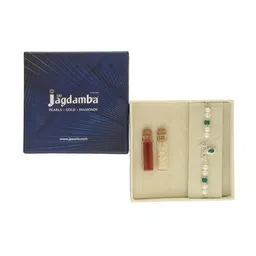 srijagdamba pearls dealer Men Sterling Silver Krishna Morpankh Rakhi image 4