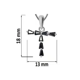 inari shines Women Sterling Silver Stone Cross Pendant with Chain image 4