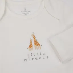 mothercare Giraffe Print Onesie with Pants & Bib image 4