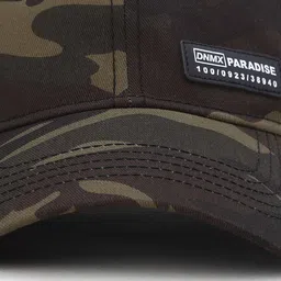 dnmx Men Camo Print Panelled Baseball Cap with Brand Applique image 4