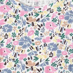 gap kids Floral Print Round-Neck T-Shirt with Patch Pocket image 4