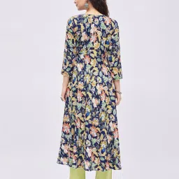 tissu Floral Print Angrakha Kurta image 4