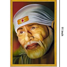 999store Lord Sai Baba Painting with Photo Frame image 4