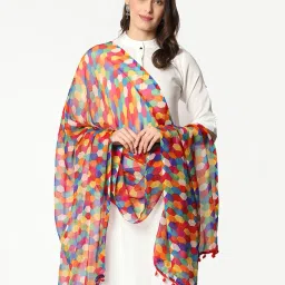 weavers villa Printed Dupatta with Tassels image 4