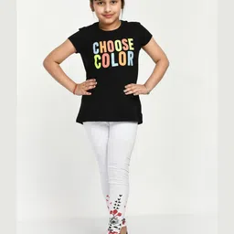 indiweaves Pack of 4 Printed Leggings with Elasticated Waist image 4