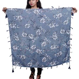 p-pracwal Women Animal Print Scarf with Tassels image 4