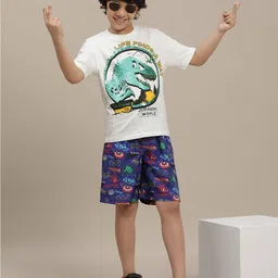 kidsville Printed Regular Fit Shorts with Drawstring Waist image 4