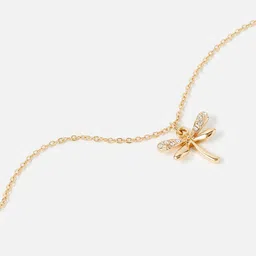 accessorize london American Diamond-Studded Dragonfly Link Bracelet image 4