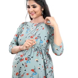 mamma's maternity Floral A-line Dress image 4