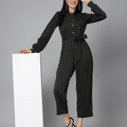 style quotient Jumpsuit with Waist Belt & Extended Sleeves image 4