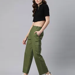 popnetic Women Relaxed Fit Flat-Front Cargo Pants image 4