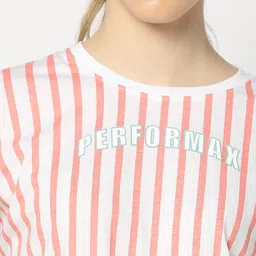 performax Women Striped Loose Fit Crew-Neck T-Shirt image 4