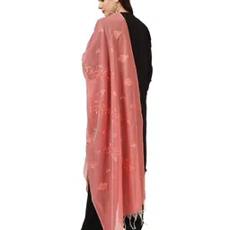 a r silk dupatta hub Embroidered Cotton Dupatta with Tassels image 4