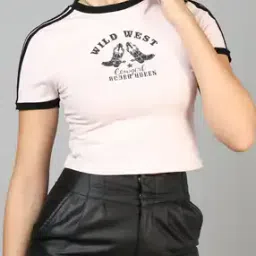 Shein Contrast Binding Typographic Chest Print Crew Tshirt-picture-39