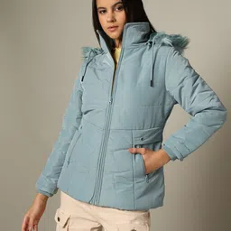 fort collins Women Quilted Regular Fit Parka Jacket image 4