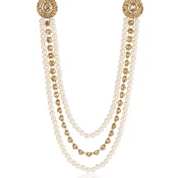 jiyanshi fashion Men Gold-Plated Beaded Multistrand Chain with Brooch image 4