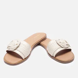 allen solly Women Flat Sandals with Belt-Buckle Design image 4