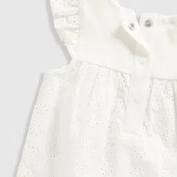 mothercare Girls Schiffli Embroidered Fit & Flare Dress & Shorts Set image 4