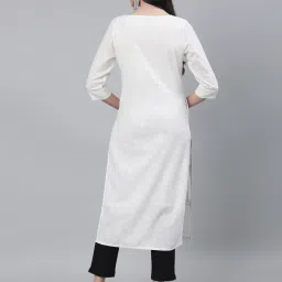 jaipur kurti Pintuck Straight Kurta with Notched Neckline image 4