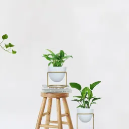 ecofynd Set of 2 Metal Plant Pot with Stand image 4