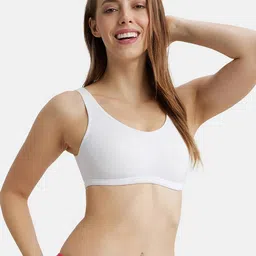 jockey 1550 Super Combed Cotton Elastane Stretch Slip On Crop Top with Stay Fresh Treatment image 4