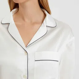 bellababebysk Women Satin Shirt & Pyjamas Set image 4