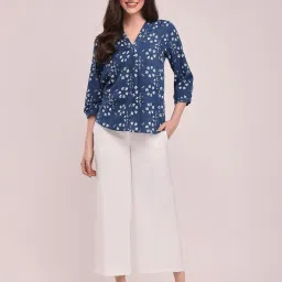 pink fort Women Loose Fit Pleated Culottes image 4