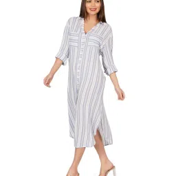 luxeliv Women Striped Shirt Dress image 4