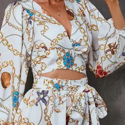 yuniqee Women Printed V-Neck Playsuit image 4
