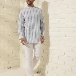 fabindia Men Striped Regular Fit Kurta image 4