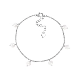 ornate jewels 925 Sterling Silver Real Freshwater Pearl Adjustable Bracelet image 4