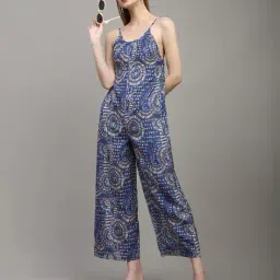 Shein Strappy Sleeves Geometric Print Wide Leg Jumpsuit image 4