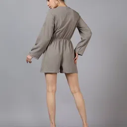 Shein Tie-Up Neck Cinched Waist Textured Playsuits image 4