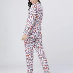 tokyo talkies Women Graphic Print Shirt & Pyjama Nightwear Set image 4